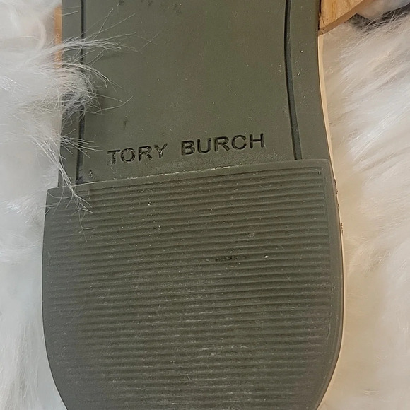 TORY BURCH Miller Logo Leccio/Pesca Soft Calf Leather Sandals Size 6 - Picture 4 of 8